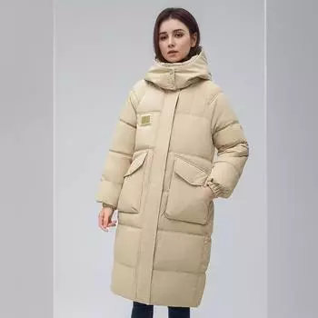 Съемная шапка с хлопковой подкладкой женская зимняя новая модная средняя и длинная утолщенная хлопковая одежда женские куртки S чёрный