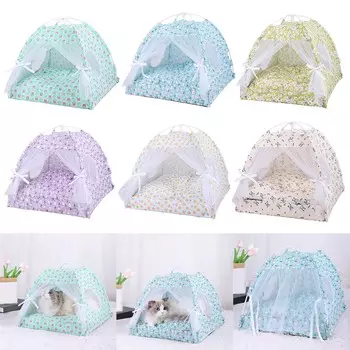 Съемная складная палатка для домашних животных с сетчатой занавеской для собак и кошек, вигвам для кемпинга, палатка для собак на открытом воздухе, водонепроницаемое нескользящее дно S
