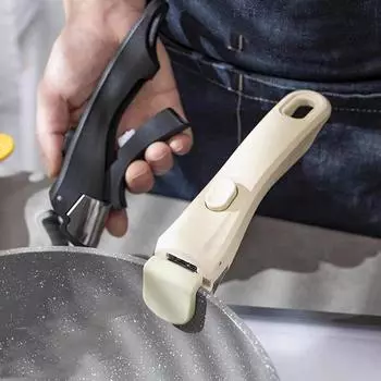 Съемная сменная ручка-клипса для столовых приборов Съемная ручка для кастрюли, предотвращающая ожоги, для всех видов кухонной утвари Кухонные принадлежности DONNOR светло-серый