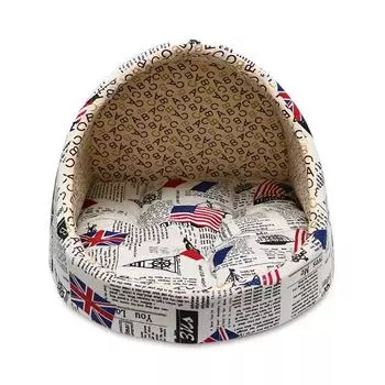 Съемная теплая домашняя кровать для собак в британском стиле, моющаяся кровать для домашних животных для средних собак, путешествующая портативная классическая спальная кровать для домашних животных L