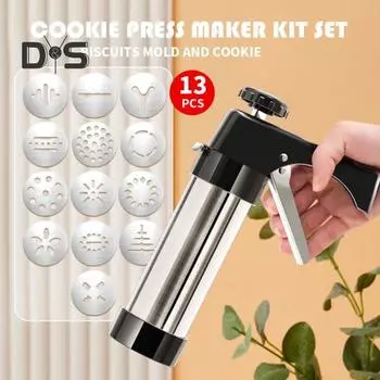 Съемная трубка для украшения печенья с различными конструкциями. Простая в использовании. Чистый пищевой удобный инструмент для прессования печенья. чёрный