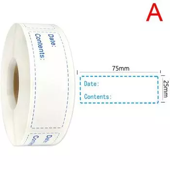 Съемная водонепроницаемая синтетическая бумажная наклейка для хранения на холодильнике A-75x25 mm белый