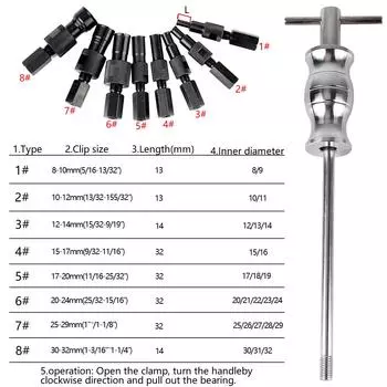 Съемник подшипников для глухих отверстий, съемники подшипников якоря, 9 шт./компл., инструменты для снятия подшипников, набор для разборки, инструменты для ремонта автомобиля