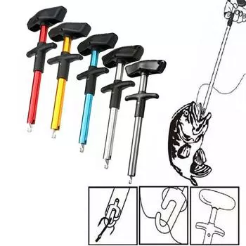 Съемник рыболовных крючков Т-типа с ручкой-съемником, съемник, портативный съемник для рыбалки на открытом воздухе, рыболовные инструменты синий