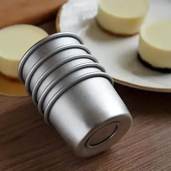 Съемное дно 2 дюйма алюминиевый сплав круглые формы для торта 6 шт DIY мини противень для выпечки набор инструментов с аксессуарами для домашней выпечки CHINA