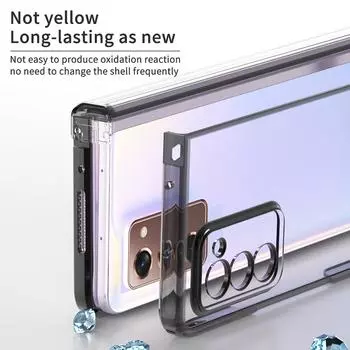 Съемное покрытие для Samsung Galaxy Z Fold 2 Fold 3 Fold 4 Case Стеклянная петля Прозрачная крышка Защитная пленка для экрана Only Case(No Film)