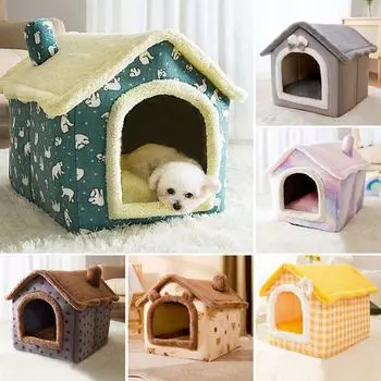 Съемное теплое гнездо для сна для домашних животных, кровать для кошек, питомник, домик для собак, вилла для кошек