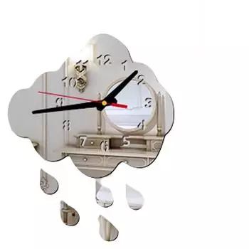 Съемные акриловые 3D зеркальные настенные наклейки в форме капли, декоративные часы One Size серебряный