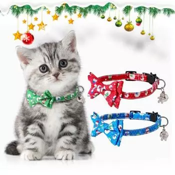 Съемные аксессуары с кошачьим ошейником Изысканная пряжка-колокольчик Нежный на ощупь мультяшный снеговик Платье из полиэстера S синий