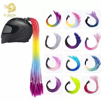 «Съемные дреды на присосках для мотоциклетных шлемов — модный парик с хвостиком»