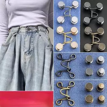 Съемные джинсы без гвоздей, регулировка окружности талии, стильная пряжка на талии, пуговица на талии S