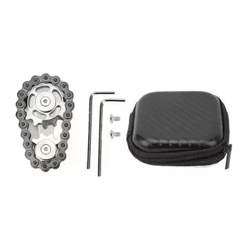 Съемные кончики пальцев Цепи Звездочки Игрушки Снятие стресса Нержавеющая сталь Сенсорные кончики пальцев Велосипед серый