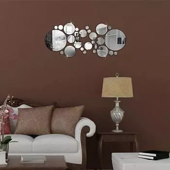Съемные круглые зеркальные стильные художественные наклейки на стену, модные настенные наклейки для дома, декор