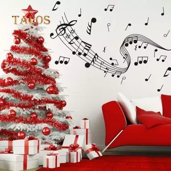 Съемные музыкальные ноты, группа, наклейка на стену, художественная наклейка, домашний декор для комнаты, подарочное украшение