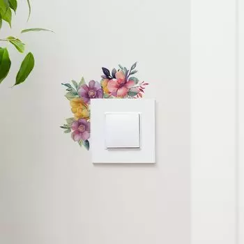 Съемные наклейки-цветы для выключателей, самоклеящиеся наклейки на стену в виде цветов, выключатель style 2