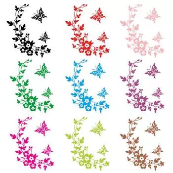 Съемные обои с изображением бабочки и цветка, стикер для туалета, настенная наклейка, домашний художественный декор