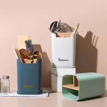 Съемные палочки для еды Держатель для посуды Сливная полка Ложка Вилка Полка для хранения столовых приборов Контейнеры Кухонный органайзер Аксессуары синий