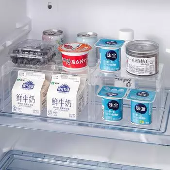 Съемные прозрачные органайзеры для холодильника, стеллаж для хранения, многоуровневые полки для холодильника, прозрачная настольная подставка для хранения