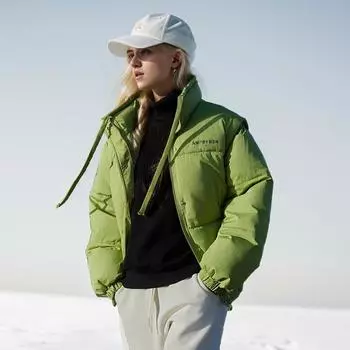 Съемные рукава вниз одежда для женщин зима новый корейский студент американская пара одежда короткая S чёрный