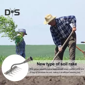 Съемные садовые грабли из марганцевой стали, ручной грабли для удаления сорняков, для рыхления почвы и сгребания травы во дворе и саду A