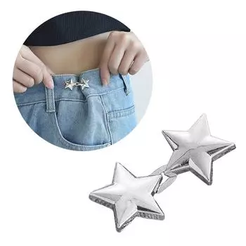 Съемные застежки на пуговицы для джинсов, регулируемая пряжка на талии, пряжки для брюк, удлинитель для брюк, утягивающий пояс для свободных брюк чёрный