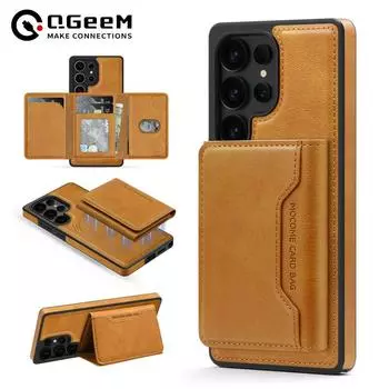 Съемный 2-в-1 магнитный кошелек с подставкой и держателем для карт, кожаный чехол для телефона Samsung S22 S23 S24 S25 plus Ultra S24 FE Cover Samsung S22 чёрный