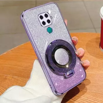 Съемный блестящий стикер, хромированный чехол из ТПУ с блестящим кольцом-держателем для Huawei NOVA 5i 5Z 4 3i 3 For Huawei NOVA 3 чёрный