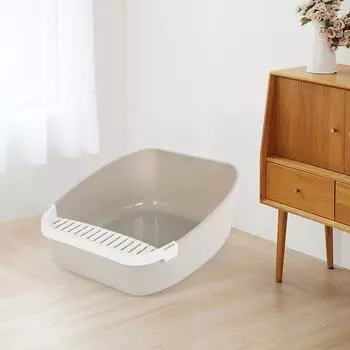 Съемный большой кошачий туалет с лопаткой — конструкция, препятствующая образованию мусора, для легкой уборки large