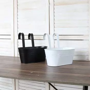 Съемный держатель для цветов с дренажными отверстиями, железное ведро, романтический подвесной цветочный горшок для детской комнаты чёрный