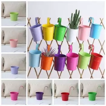 Съемный держатель для кашпо с крючками, утолщенный подвесной держатель для растений, цветочные горшки, цветок S небесно-голубой