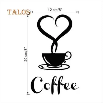 Съемный DIY Кухня Главная Настенная Наклейка Декор Кофейная Чашка Сердце Письмо Наклейка Декоративные Принадлежности