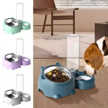 Съемный дозатор воды для кошек Съемная миска двойного назначения для домашних животных Товары для животных