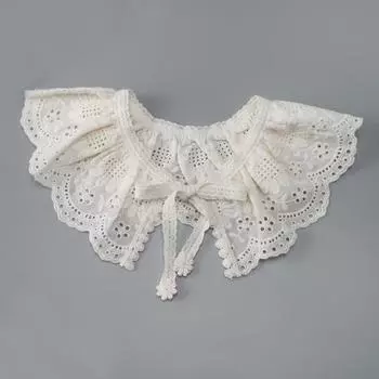 Съемный фальшивый воротник для девочек, детский фальшивый воротник с большим лацканом, кружевная шаль для девочек, съемный галстук-чокер