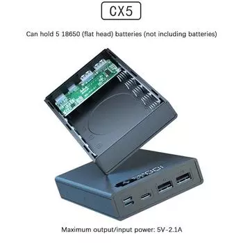 Съемный корпус для мобильного питания Diy 5*18650 Чехол для аккумулятора Power Bank Корпус для беспроводного зарядного устройства