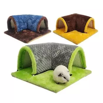 Съемный коврик Убежище для морской свинки Дышащий Хомяки Игровая площадка Домашние животные Пещера Трубы Белка кофейный