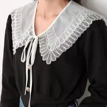 Съемный кукольный воротник, кружевной воротник-подделка, платье, декоративное украшение на плечо, воротник рубашки чёрный