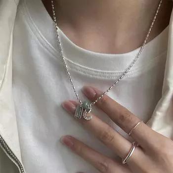 Съемный кулон Love Jade с ожерельем для сращивания, женское нишевое дизайнерское украшение, все тело из стерлингового серебра 925 пробы 925 silver