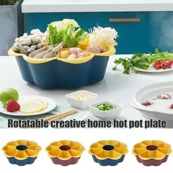 Съемный поднос для хранения продуктов Тарелка для закусок из сухофруктов Сервировочное блюдо для закусок Блюдо для хранения горячих блюд Вращающаяся корзина для слива 7 grids вино красного