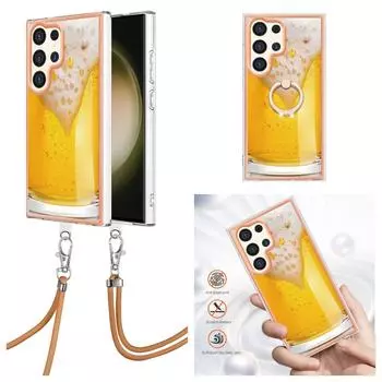 Съемный ремешок с пряжкой с рисунком пивного бокала, кольцо против падения или мягкий чехол для телефона с гладким дизайном для Samsung iPhone Redmi Oppo Moto Honor Google... Sony Xperia 1 IV