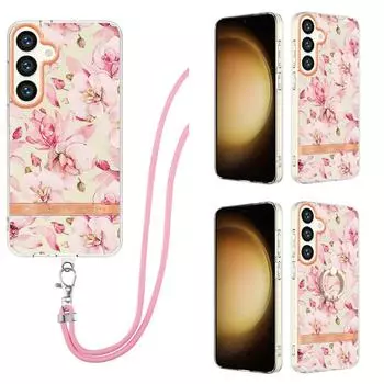 Съемный ремешок с розовым цветком, кольцо против падения или прозрачный чехол с гладким дизайном для Samsung iPhone Xiaomi Redmi Oppo Moto Nokia... Samsung Galaxy A32 (4G)
