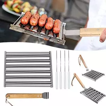 Съемный роликовый гриль для хот-догов, многоцелевая портативная стойка для жарки сосисок для кухни и дома