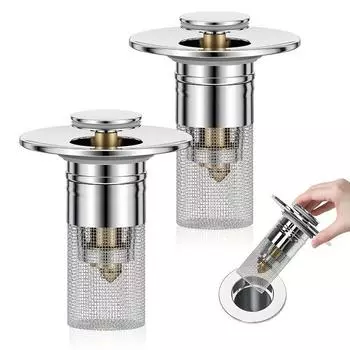 Съемный сетчатый фильтр из нержавеющей стали для раковины в ванной комнате, сливной фильтр для раковины, выдвижной сетчатый фильтр для раковины, улавливатель волос для замены пробки для раковины в ванной комнате красный