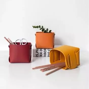 Съемный сложенный ящик Удобный многофункциональный PU Бестселлер Высококачественный инновационный кожаный поднос для хранения Принадлежности для хранения темно-зеленого