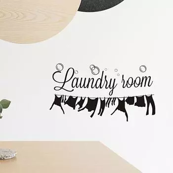 Съемный стикер на стену, водонепроницаемая переносная одежда с буквенным принтом, наклейки для прачечной, дома