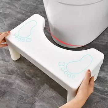 Съемный табурет для ног Пластиковый табурет для какашек Портативный туалетный табурет для пожилых людей белый