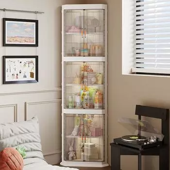 Съемный угловой шкаф, модный кухонный угловой шкаф, простая установка, 1/2/3 слоя, пластиковые шкафы для гостиной 1 layers белый