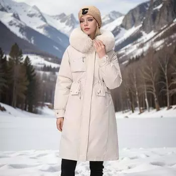 Съемный вкладыш Pie Oversiders женская зимняя длинная выше колена пуховая куртка из утолщенного хлопка M [Recommended below 57.5 kg] чёрный