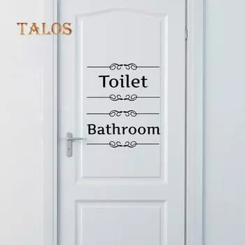 Съемный водонепроницаемый ванная туалетная дверь Наклейка на стену Наклейка для дома DIY Декор украшения Bathroom