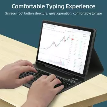 Съемный защитный чехол для планшета с гнездом для стилуса Bluetooth-клавиатуры, совместимый с Samsung Galaxy Tab A8 without touchpad чёрный