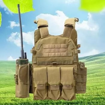 Съемный жилет Molle, практичный, дышащий, сверхлегкий, износостойкий жилет для страйкбола из ткани Оксфорд чёрный